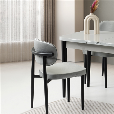 70x120+30 KELEBEK KÜTÜK HG AÇIK GRİ MASA + 4 SİESTA SANDALYE TAKIMI