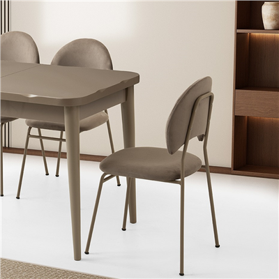 70x120+30 KELEBEK KÜTÜK HG CAPPİCİNO MASA + 4 SUNA SANDALYE TAKIMI
