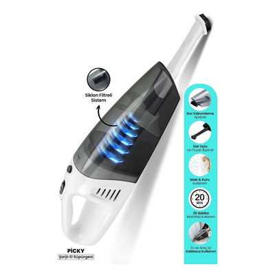 GOLDMASTER GM-7553B PİCKY ŞARJLI ELEKTRİK SÜPÜRGESİ