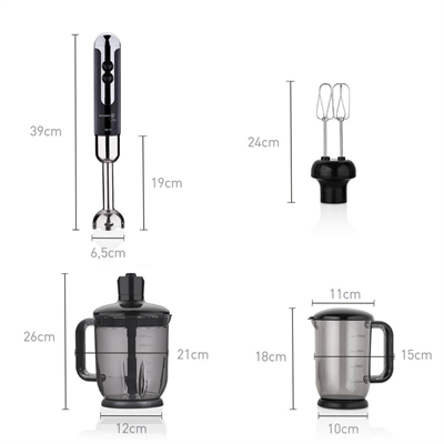 KORKMAZ MİA MEGA SİYAH BLENDER SET A447-12