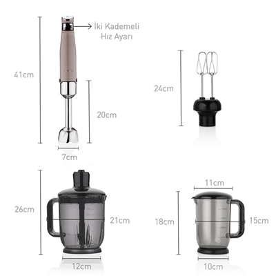 KORKMAZ PERFORMİX MEGA BEJ BLENDER SET A449-02