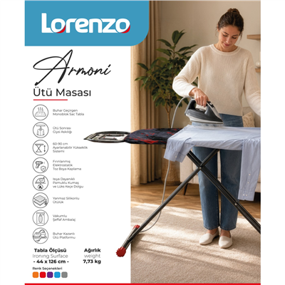 LORENZO ARMONİ GKY-110 ÜTÜ MASASI