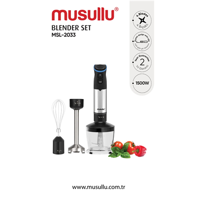MUSULLU BLENDER SETİ MSL-2033 SİYAH
