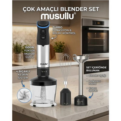 MUSULLU BLENDER SETİ MSL-2033 SİYAH