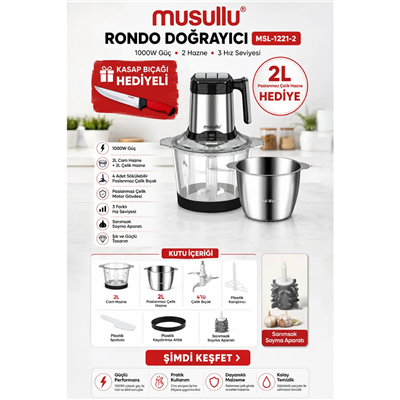 MUSULLU DOĞRAYICI CHOPPER MSL-1221-2 RONDO