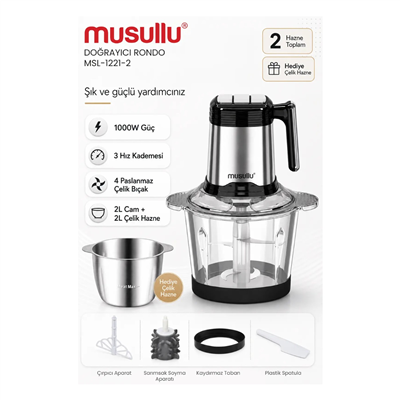 MUSULLU DOĞRAYICI CHOPPER MSL-1221-2 RONDO