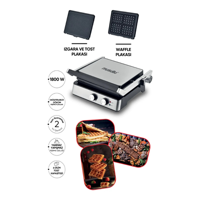 MUSULLU TOST VE WAFFLE MAKİNESİ