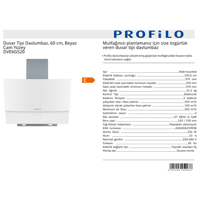 PROFİLO DVE6G520 DAVLUMBAZ