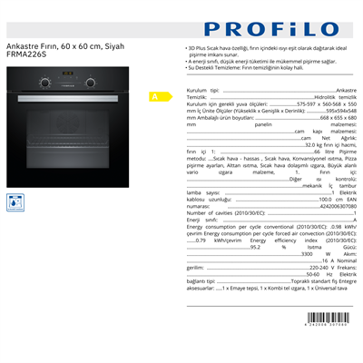 PROFİLO FRMA226S ANKASTRE FIRIN