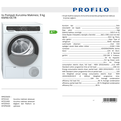 PROFİLO ISI POMPALI KURUTMA MAKİNESİ - KM9610CTR