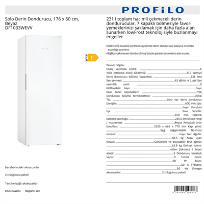 PROFİLO SOLO DERİN DONDURUCU - DF1033WEVV