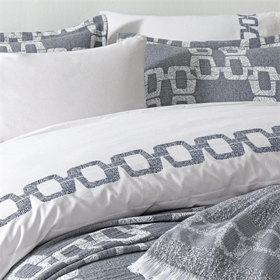 PUFFY ÇİFT KİŞİLİK 8 PARÇA LENNY NAKIŞLI ETERNAL SET - İNDİGO