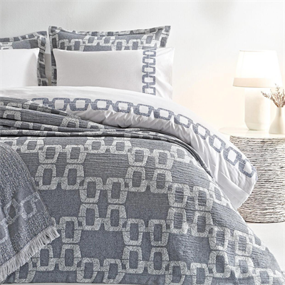 PUFFY ÇİFT KİŞİLİK 8 PARÇA LENNY NAKIŞLI ETERNAL SET - İNDİGO