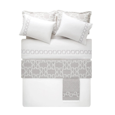 PUFFY ÇİFT KİŞİLİK 8 PARÇA LENNY NAKIŞLI ETERNAL SET - GRİ