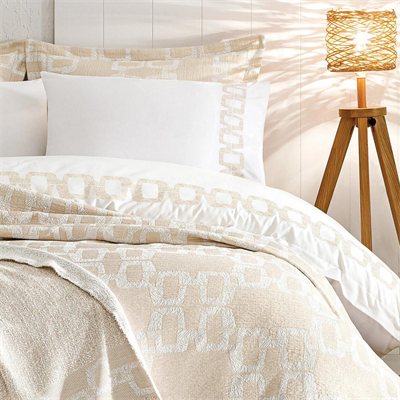 PUFFY ÇİFT KİŞİLİK 8 PARÇA LENNY NAKIŞLI ETERNAL SET - BEJ