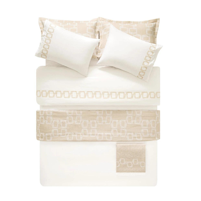 PUFFY ÇİFT KİŞİLİK 8 PARÇA LENNY NAKIŞLI ETERNAL SET - BEJ