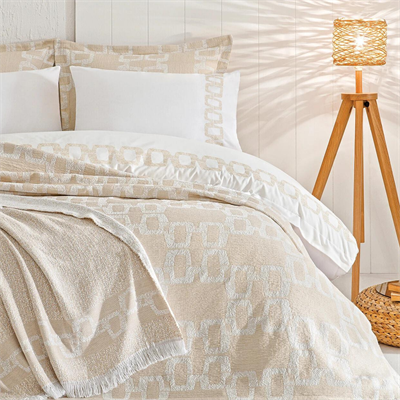 PUFFY ÇİFT KİŞİLİK 8 PARÇA LENNY NAKIŞLI ETERNAL SET - BEJ