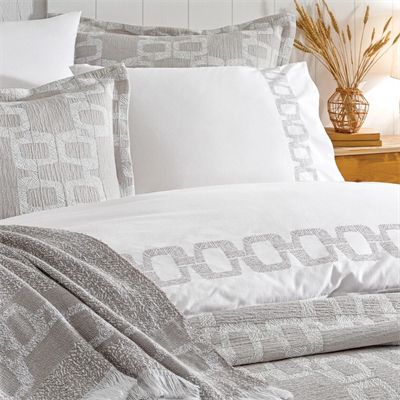 PUFFY ÇİFT KİŞİLİK 8 PARÇA LENNY NAKIŞLI ETERNAL SET - GRİ