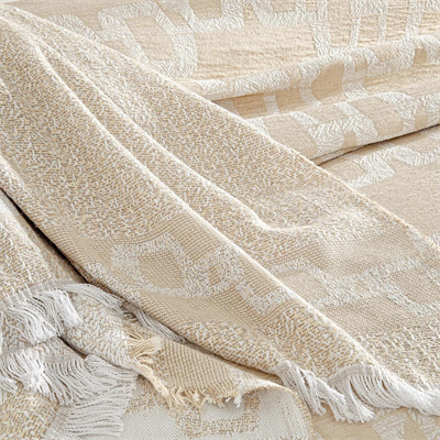 PUFFY ÇİFT KİŞİLİK 8 PARÇA LENNY NAKIŞLI ETERNAL SET - BEJ