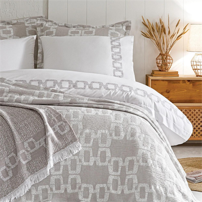 PUFFY ÇİFT KİŞİLİK 8 PARÇA LENNY NAKIŞLI ETERNAL SET - GRİ