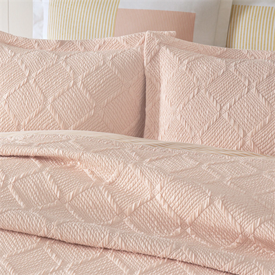 PUFFY ÇİFT KİŞİLİK JULİAN YATAK ÖRTÜSÜ SET - BLUSH