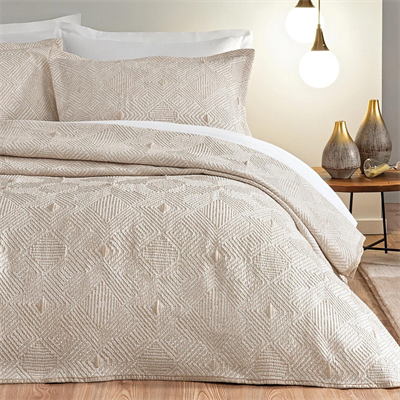 PUFFY ÇİFT KİŞİLİK SHAY YATAK ÖRTÜSÜ SET - BEJ