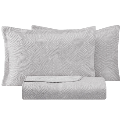 PUFFY ÇİFT KİŞİLİK SHAY YATAK ÖRTÜSÜ SET - GRİ