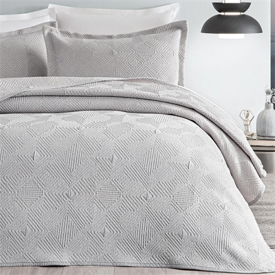 PUFFY ÇİFT KİŞİLİK SHAY YATAK ÖRTÜSÜ SET - GRİ