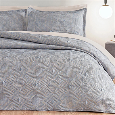 PUFFY ÇİFT KİŞİLİK SHAY YATAK ÖRTÜSÜ SET - INDIGO