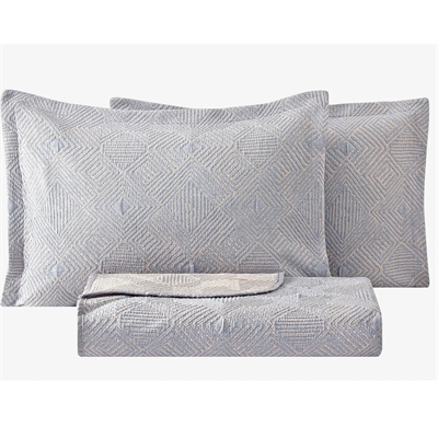 PUFFY ÇİFT KİŞİLİK SHAY YATAK ÖRTÜSÜ SET - INDIGO