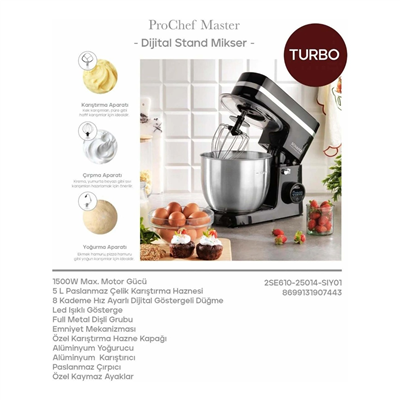 SCHAFER PROCHEF MASTER DİJİTAL STAND MİKSER - SİYAH