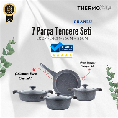 THERMOAD GRANEU 7 PARÇA DÖKÜM GRANİT TENCERE SET