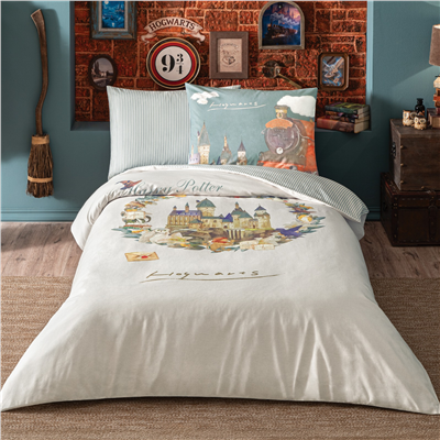 YATAŞ PUFFY HARRY POTTER HOGWARTS RANFORCE NEVRESİM TAKIMI - KREM