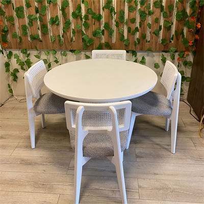 YUVARLAK PTT MASA HAZERANLI SANDALYE MASA TAKIMI