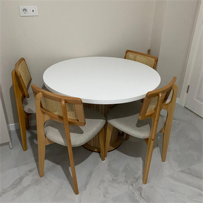 YUVARLAK PTT MASA HAZERANLI SANDALYE MASA TAKIMI