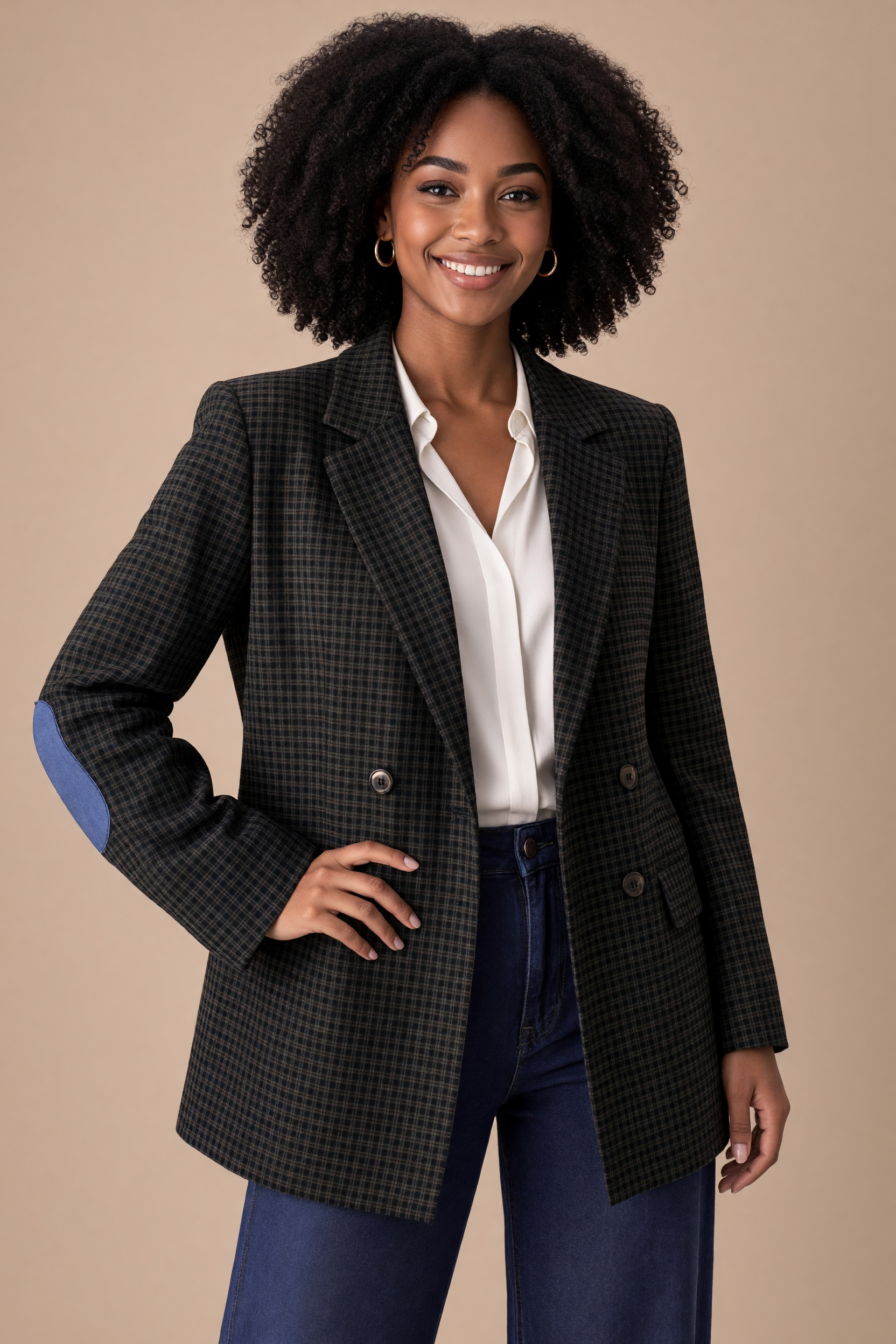 KOLU YAMALI EKOSE BLAZER CEKET