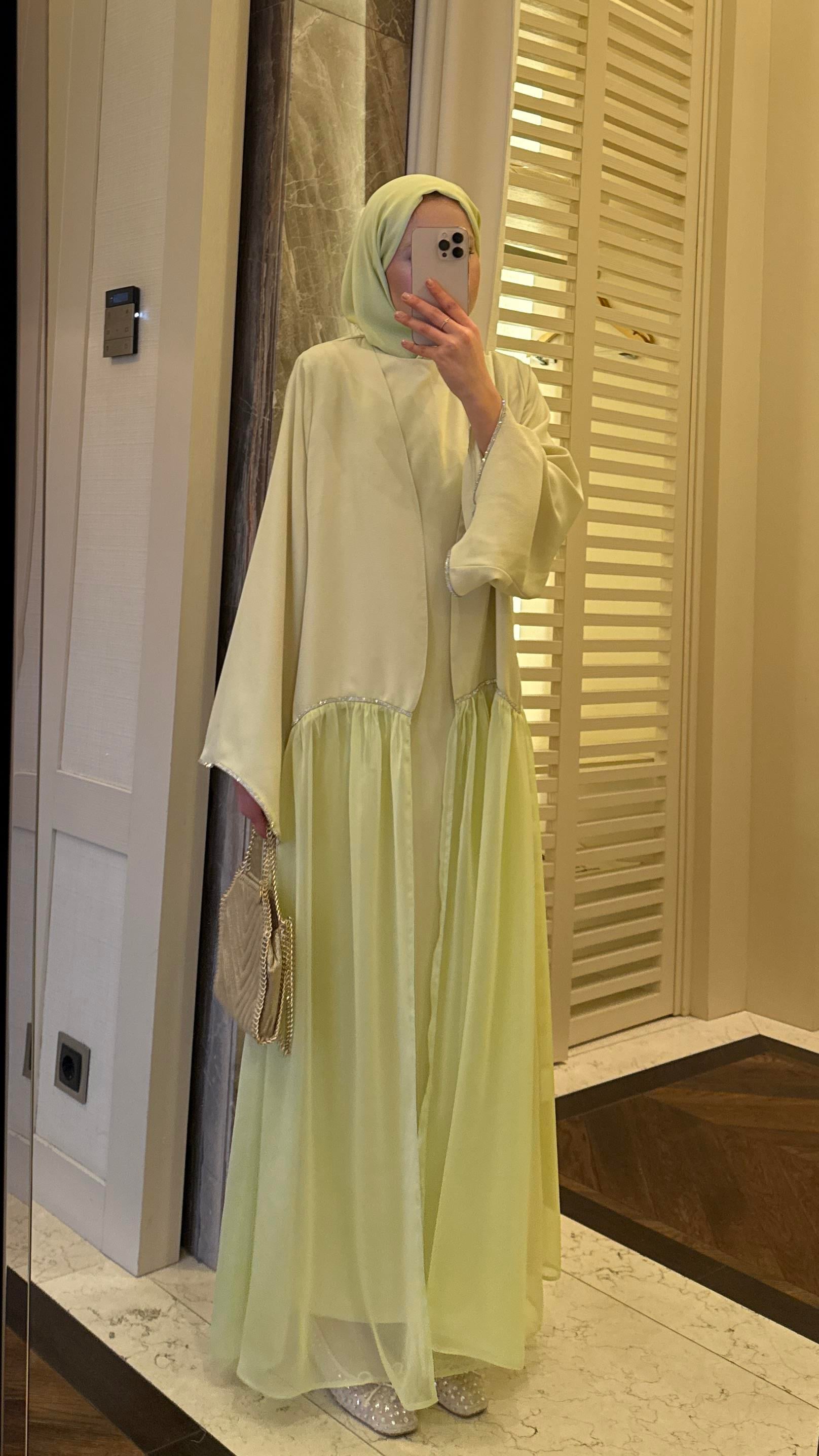 Yeşil abaya takım