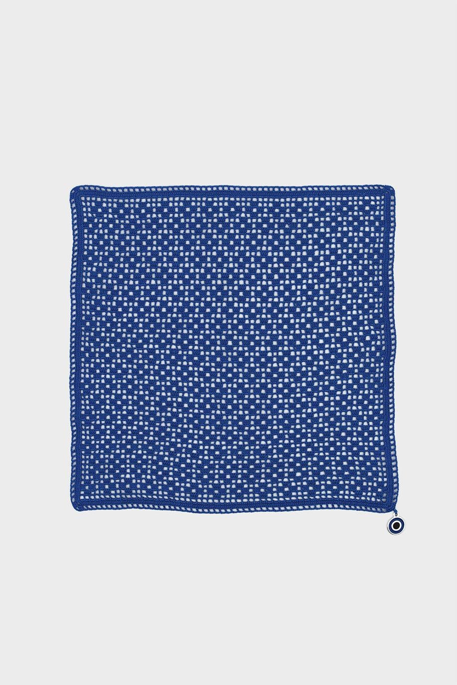 Saks Mavisi Plain El İşi Dantel Örtü