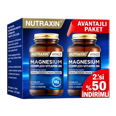 Nutraxin Magnesium Complex Vitamin B6 60 Tablet 2.si %50 İndirimli Fiyatları - Modern Eczane
