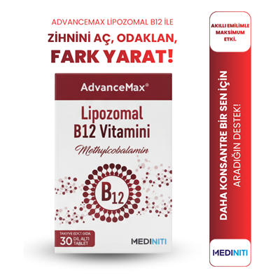Advancemax Lipozomal B12 30 Dilaltı Tablet Fiyatları - Modern Eczane