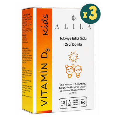 Alila Vitamin D3 Kids 10 ml Damla 3 Adet Fiyatları - Modern Eczane