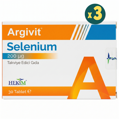 Argivit Selenium Selenyum İçeren Takviye Edici Gıda 30 Tablet 3 Adet Fiyatları - Modern Eczane