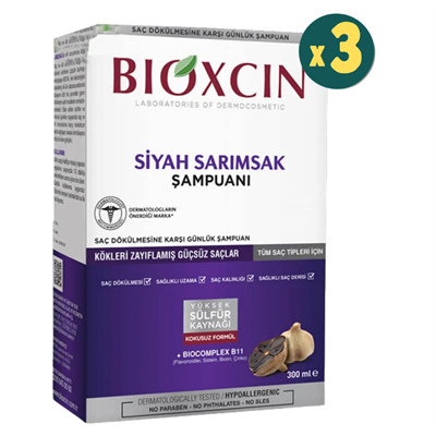 Bioxcin Siyah Sarımsak Şampuanı 300 ml Fiyatları 3 Adet - Modern Eczane