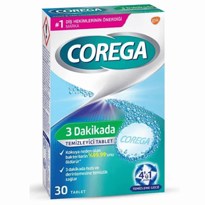 Corega 3 Dakikada Temizleyici 30 Tablet Fiyatları - Modern Eczane