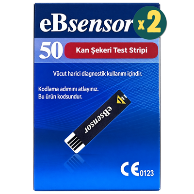 Ebsensor Kan Şekeri Test Stripi 50'li 2 Adet Fiyatları - Modern Eczane