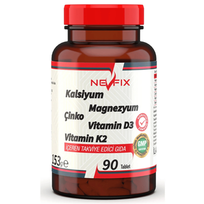 Nevfix Kalsiyum Magnezyum Çinko Vitamin D3 K2 90 Tablet Fiyatları - Modern Eczane