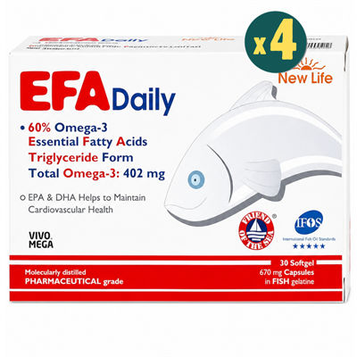 New Life Efa Daily Omega 4 Balık Yağı 30 Kapsül 3 Adet Fiyatları - Modern Eczane