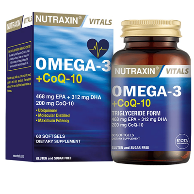 Nutraxin Vitals Omega-3 + Co-Q10 60 Softgel Fiyatları - Modern Eczane