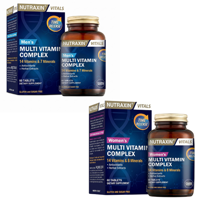 Nutraxin Women's Multi Vitamin Complex 60 Tablet & Nutraxin Men's Multi Vitamin Complex 60 Tablet Fiyatları - Modern Eczane