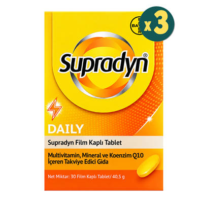 Supradyn Daily Koenzim Q10 30 Film Kaplı Tablet 3 Adet Fiyatları - Modern Eczane